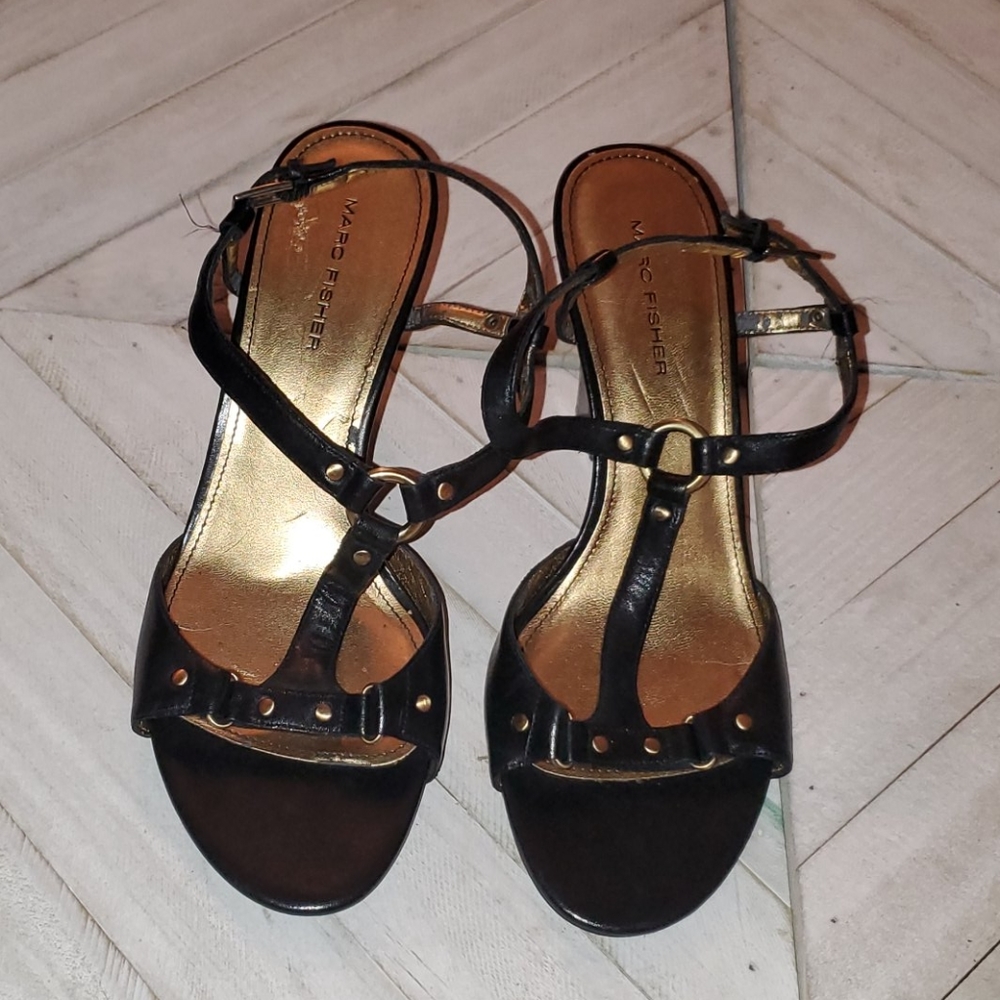 Marc Fisher Size 7. 5 M Black Wedges Vintage Y2k - image 2